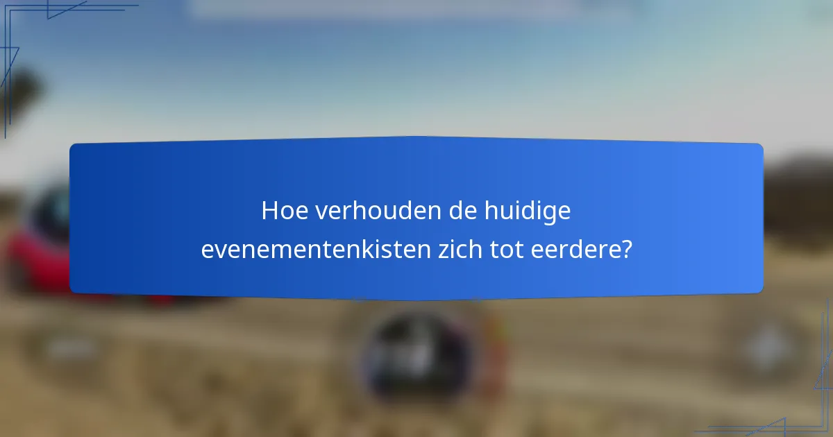 Hoe verhouden de huidige evenementenkisten zich tot eerdere?
